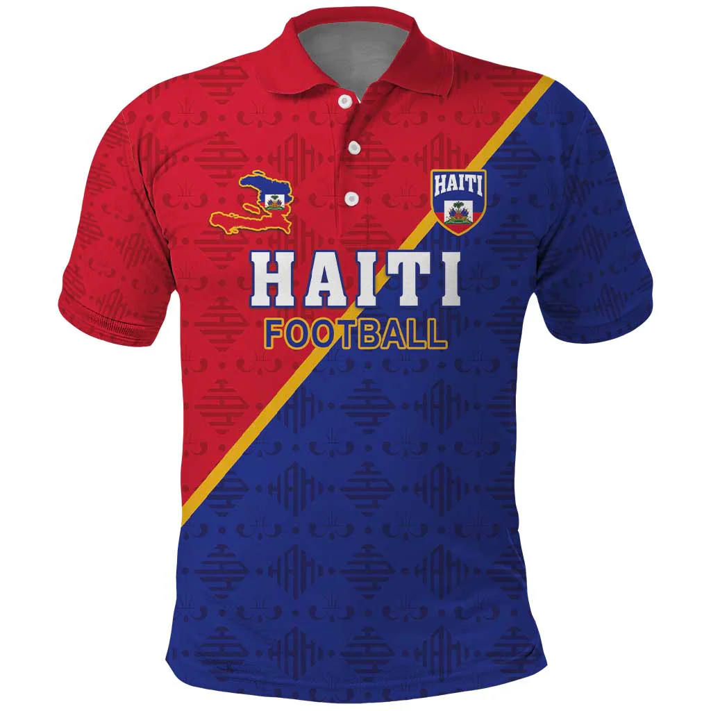 Custom Haiti Football Polo Shirt Les Grenadiers