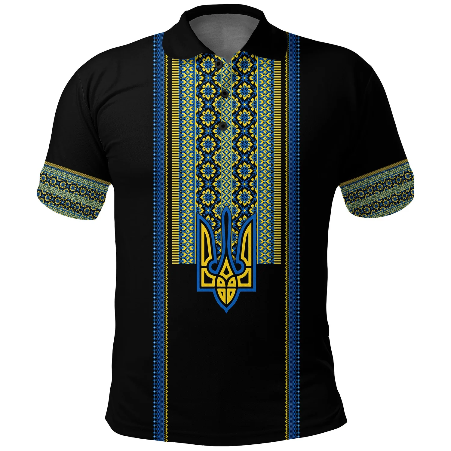 Ukraine Folk Patterns Polo Shirt Unity Day