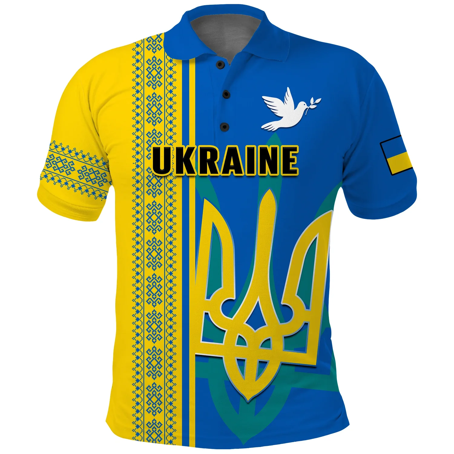 Custom Ukraine Unity Day Polo Shirt Folk Ukrainian Coat Of Arms