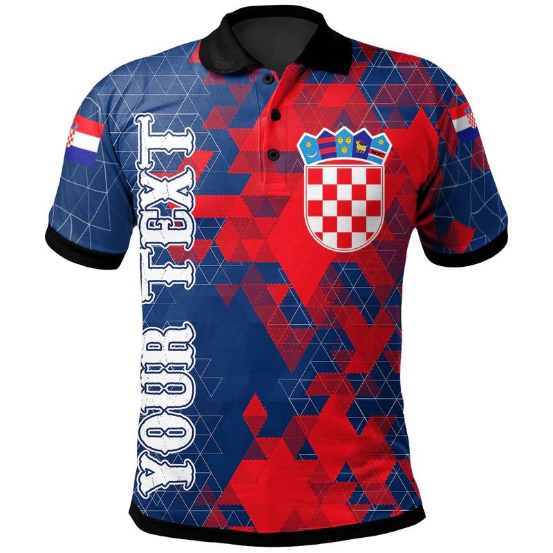 Croatia Custom Polo Shirt Nattional Flag Polygon Style