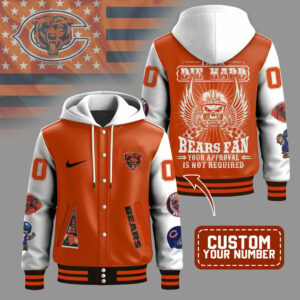Chicago Bears NFL Premium Personalized Hooded Baseball Jacket