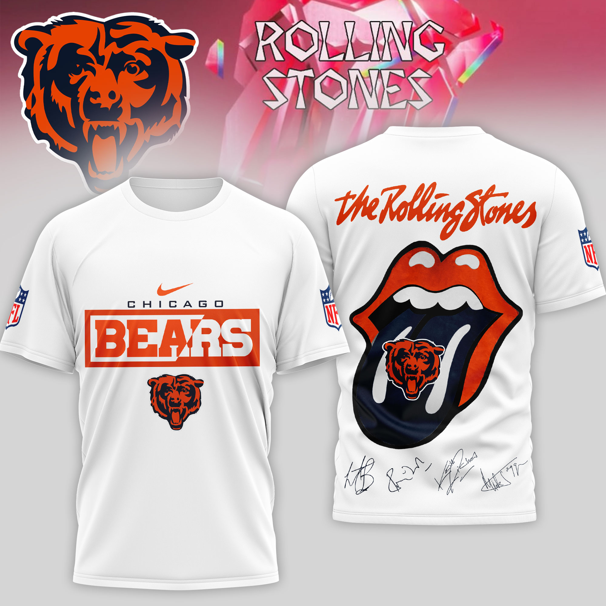 Chicago Bears x The Rolling Stones - NFL Premium Shirt