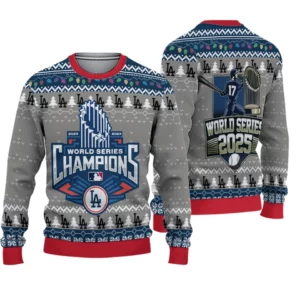 2025 Champion LA Dodgers Ugly Christmas Sweater - Knitted Sweater