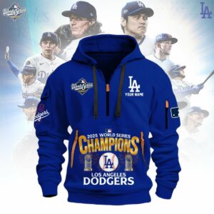 2025 Champion Los Angeles Dodgers MLB Quarter Zipper Hoodie