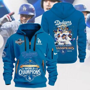 Champion Los Angeles Dodgers Quarter Zipper Hoodie - Blue