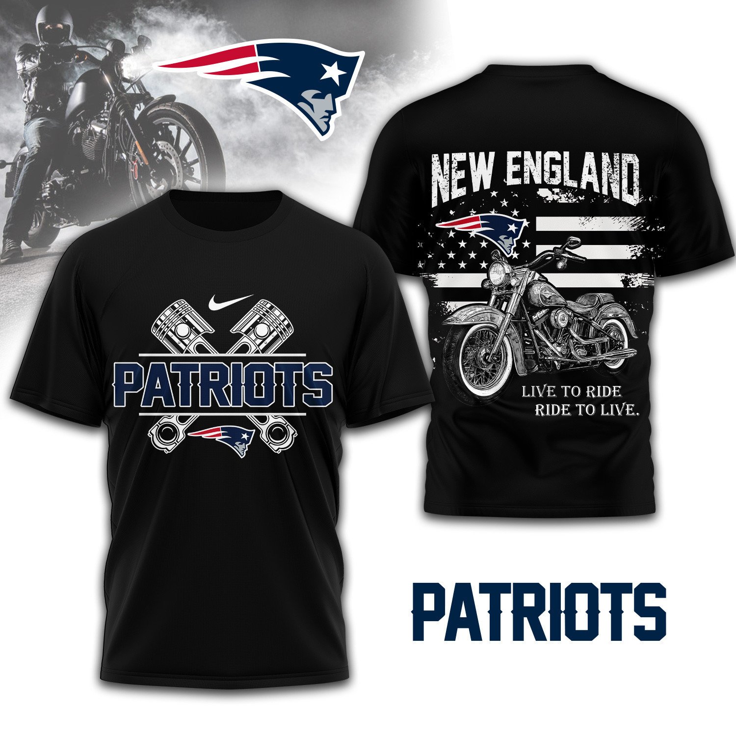 New England Patriots Biker - NFL Premium Shirt