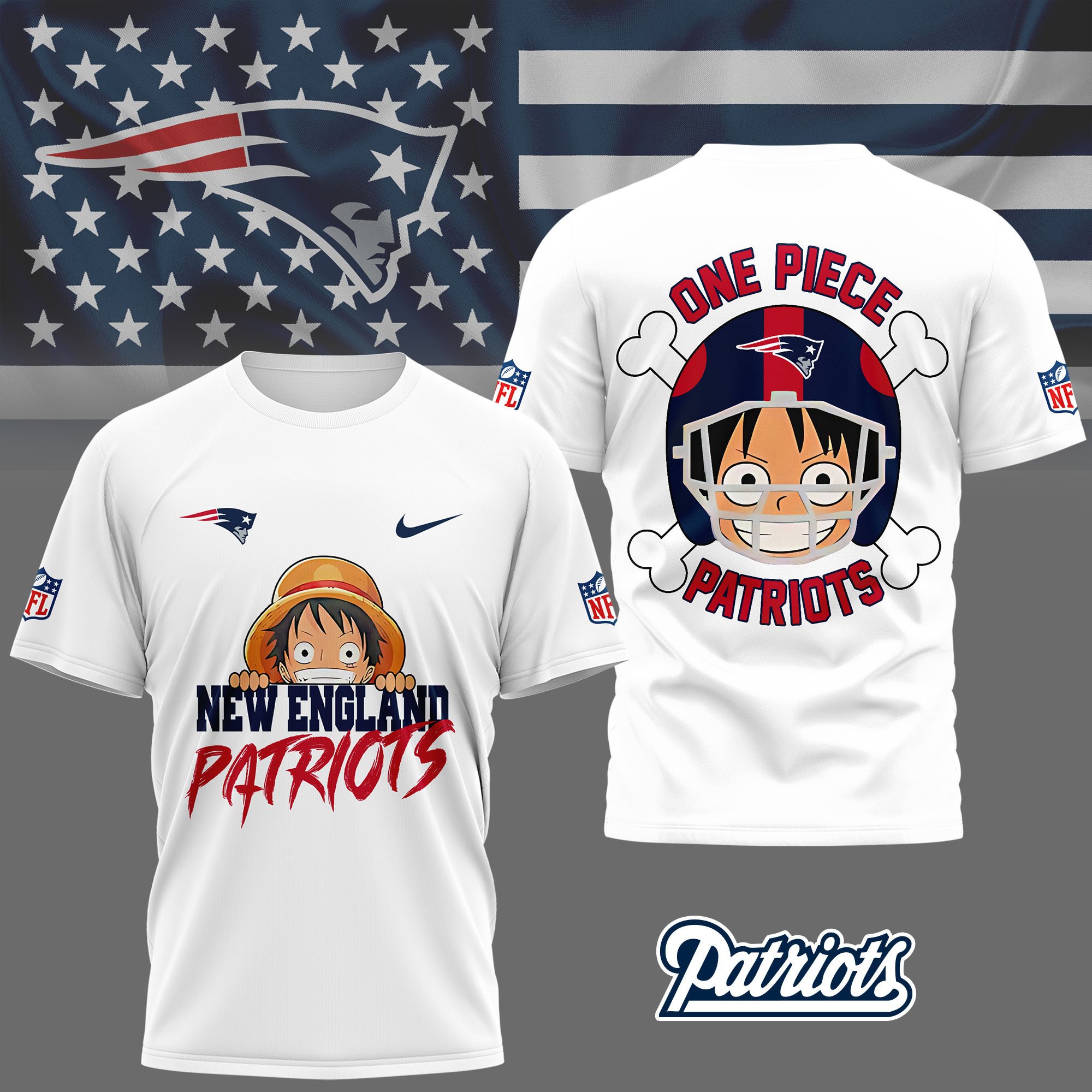 New England Patriots x One Piece Anime - NFL Premium Shirt