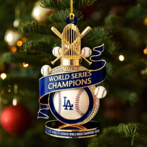 2025 Champion LA Dodgers 2D Flat Acrylic Christmas Ornament