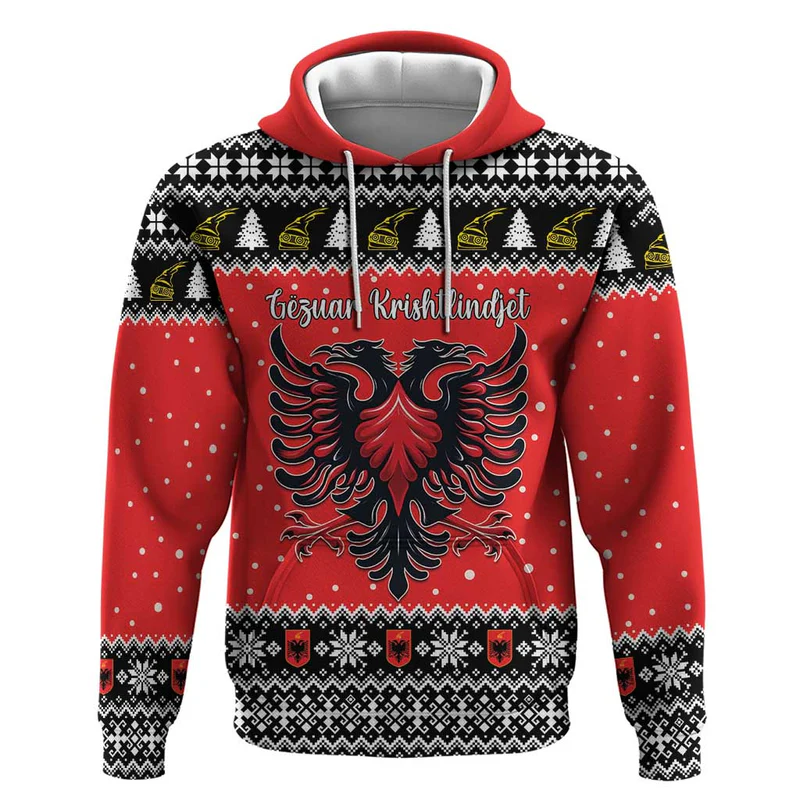 Personalized Albania Christmas Eagle Hoodie The Double-headed Eagle LT19