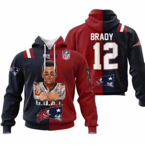 Tom Brady GOAT Patriots NFL Premium Pullover Hoodie