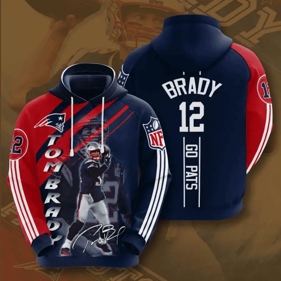 Tom Brady Patriots NFL Premium Pullover Hoodie
