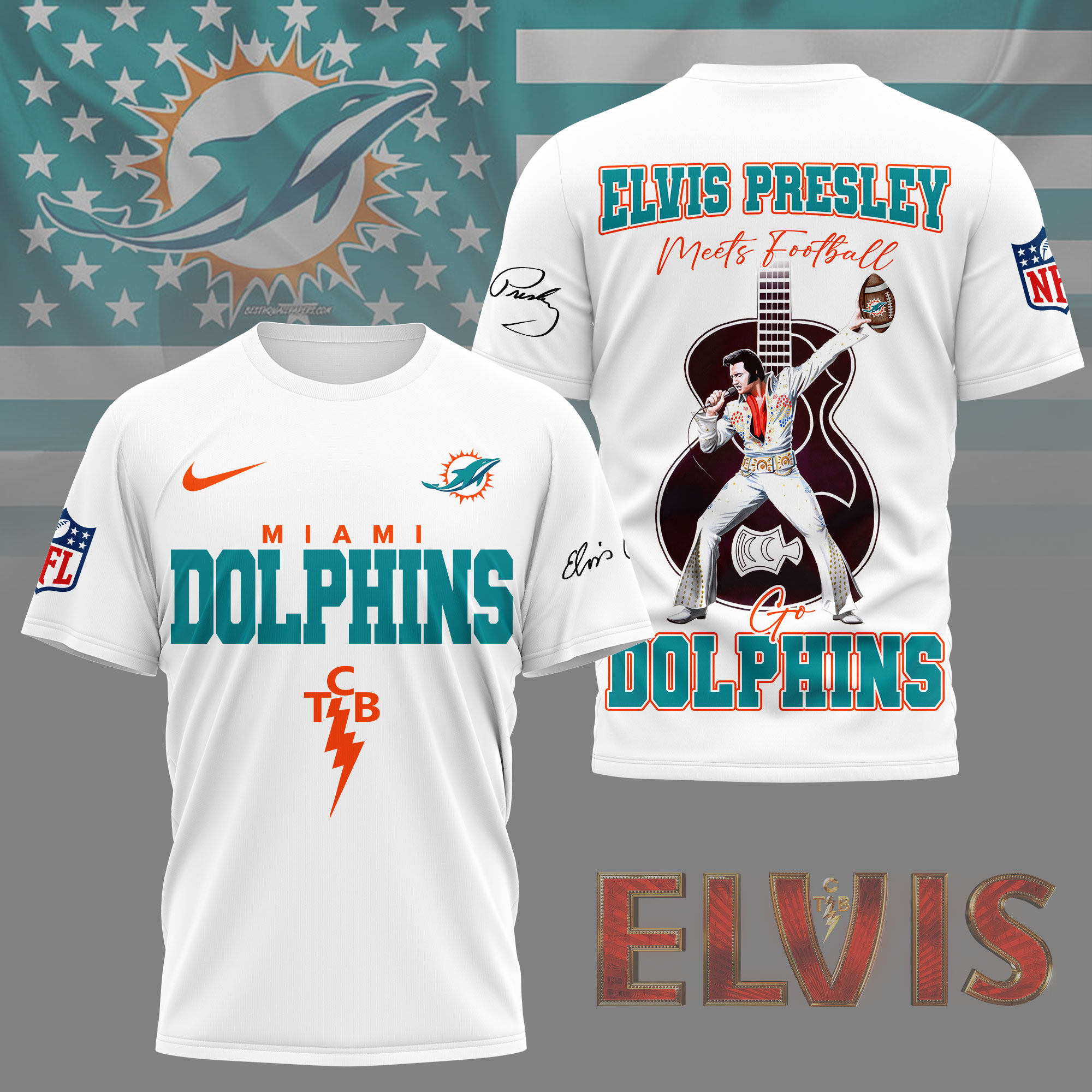 Miami Dolphins x Elvis Presley - NFL Premium Shirt